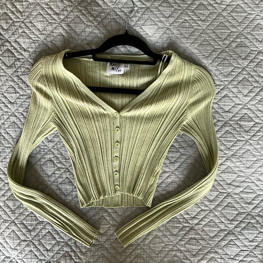 Princess Polly Green Mariah Cropped Cardigan XS/S